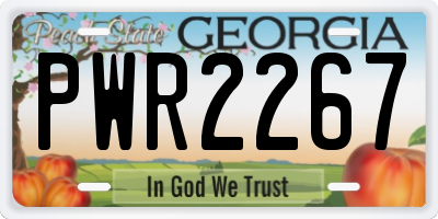 GA license plate PWR2267