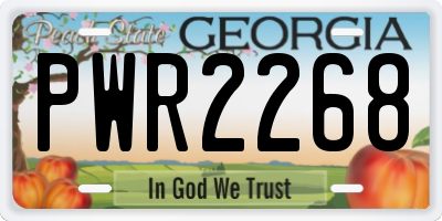 GA license plate PWR2268
