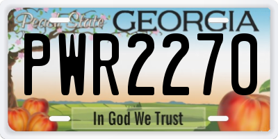 GA license plate PWR2270