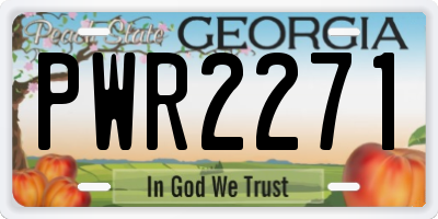 GA license plate PWR2271