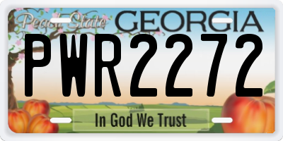 GA license plate PWR2272