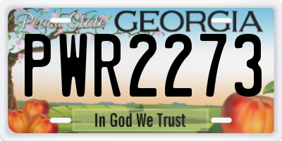 GA license plate PWR2273