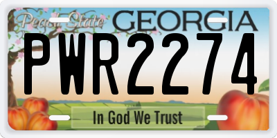 GA license plate PWR2274