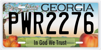 GA license plate PWR2276