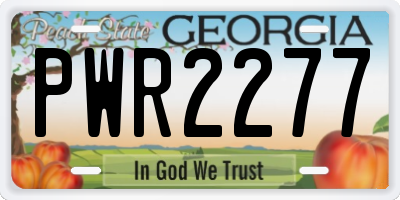 GA license plate PWR2277