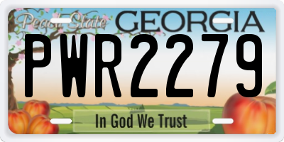 GA license plate PWR2279