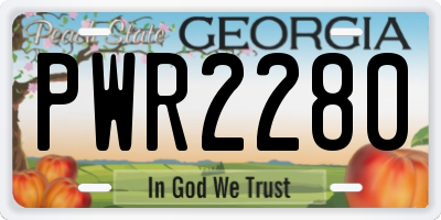 GA license plate PWR2280