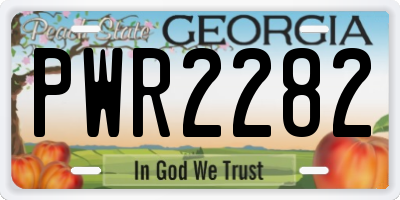 GA license plate PWR2282