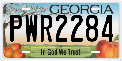 GA license plate PWR2284