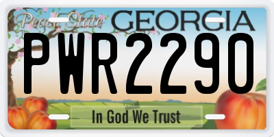 GA license plate PWR2290