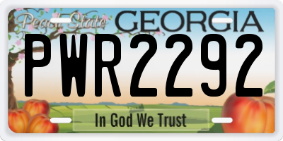 GA license plate PWR2292