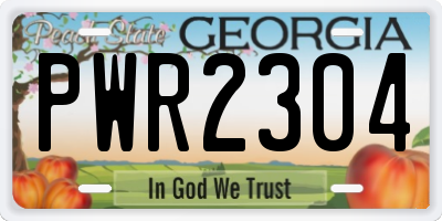 GA license plate PWR2304
