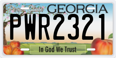 GA license plate PWR2321