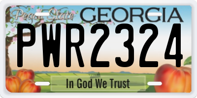 GA license plate PWR2324
