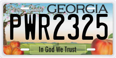 GA license plate PWR2325