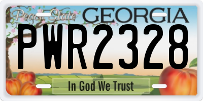 GA license plate PWR2328