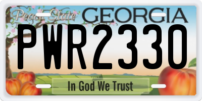 GA license plate PWR2330