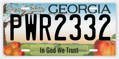 GA license plate PWR2332