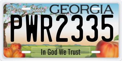 GA license plate PWR2335