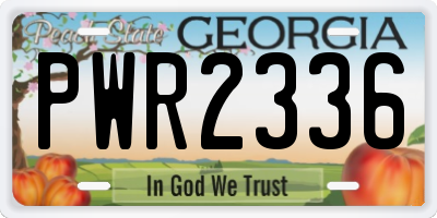 GA license plate PWR2336