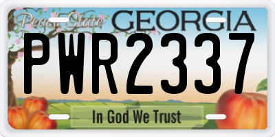 GA license plate PWR2337