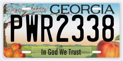 GA license plate PWR2338