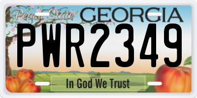 GA license plate PWR2349