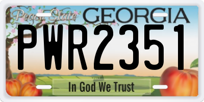 GA license plate PWR2351
