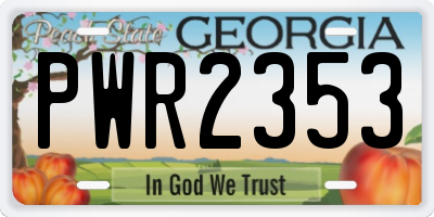 GA license plate PWR2353