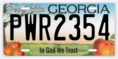 GA license plate PWR2354