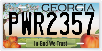 GA license plate PWR2357