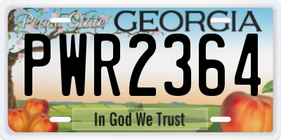 GA license plate PWR2364