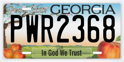 GA license plate PWR2368