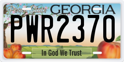 GA license plate PWR2370