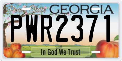 GA license plate PWR2371