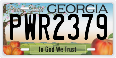 GA license plate PWR2379