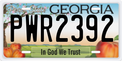 GA license plate PWR2392