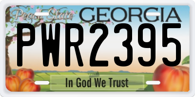 GA license plate PWR2395