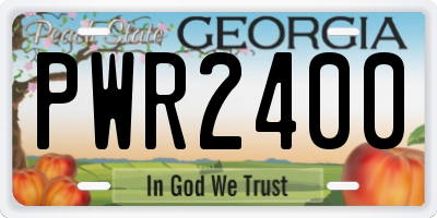 GA license plate PWR2400