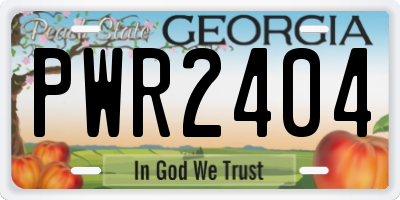 GA license plate PWR2404