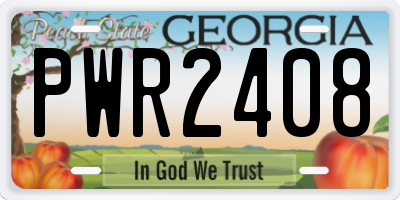 GA license plate PWR2408