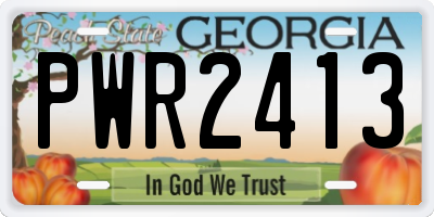 GA license plate PWR2413
