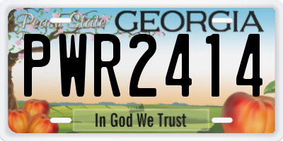 GA license plate PWR2414