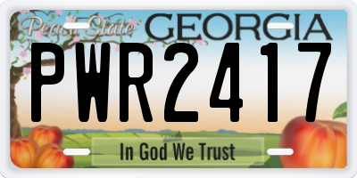 GA license plate PWR2417