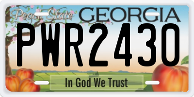 GA license plate PWR2430