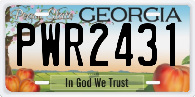 GA license plate PWR2431
