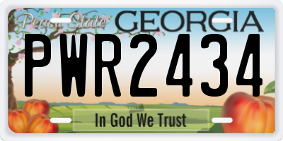 GA license plate PWR2434