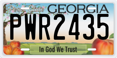 GA license plate PWR2435