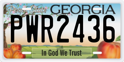 GA license plate PWR2436