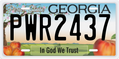 GA license plate PWR2437